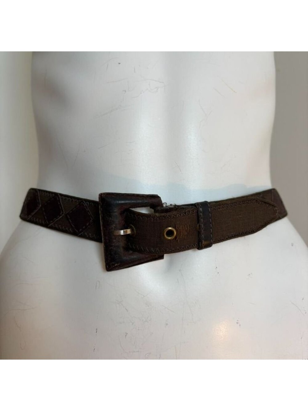 Suede Buckle Belt — Unlabeled Vintage